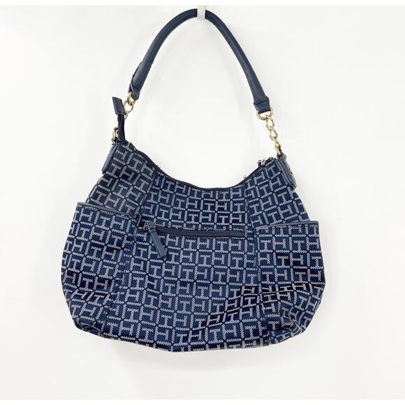 Y2k Vintage Tommy Hilfiger Blue Monogram Purse - Picture 2 of 7